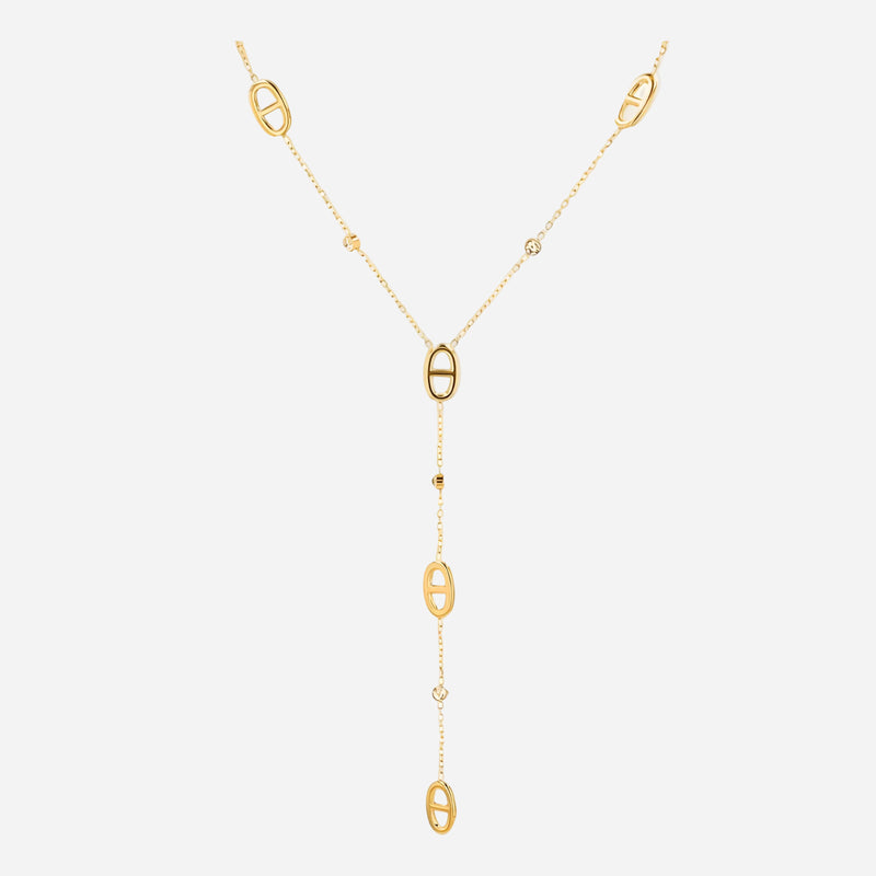 Collier Lumière doré en acier inoxydable 316L signé Soreli, élégant, résistant à l’eau et hypoallergénique.