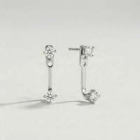 Boucles d'oreilles pendantes barre Boucle Dualité, coloris argenté – Soreli Paris